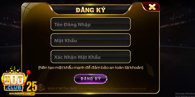 Đăng ký tài khoản tại cổng game và xác thực thông tin