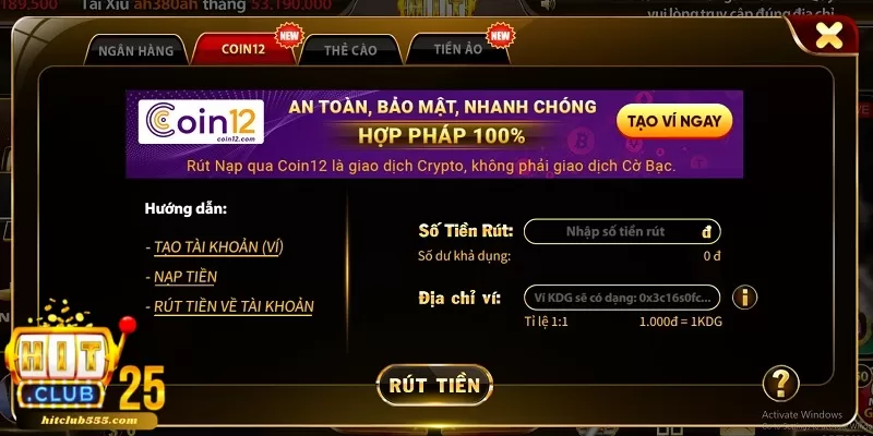 Giới thiệu quy trình rút tiền HitClub đúng tiêu chuẩn