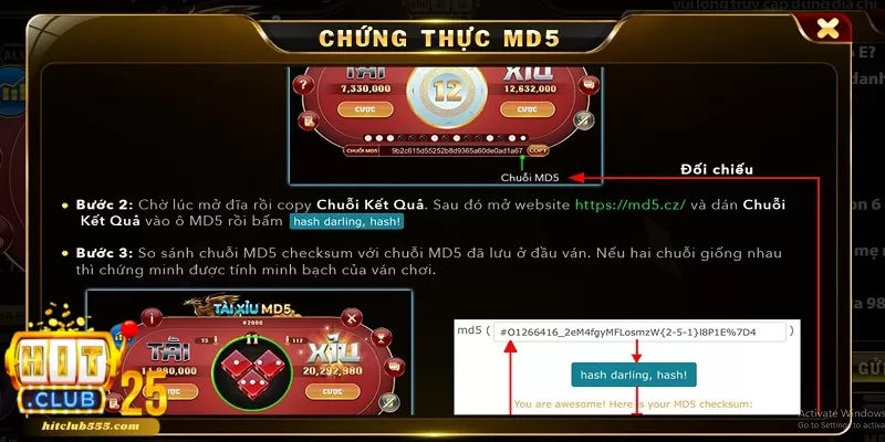 Hướng dẫn cách kiểm tra kết quả game tài xỉu MD5